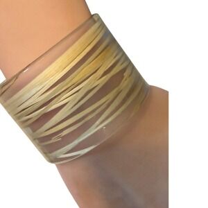 Vintage Acrylic Resin Cuff Bracelet Modernist Wearable Art Unique